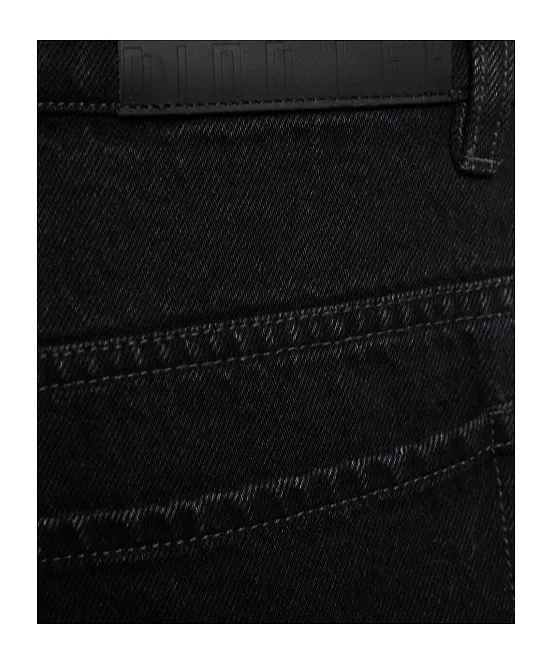 Vintage-Style Distressed Denim Trousers