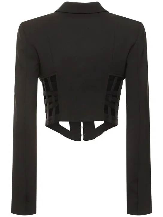 Wool Blend Corset Cut Out Blazer
