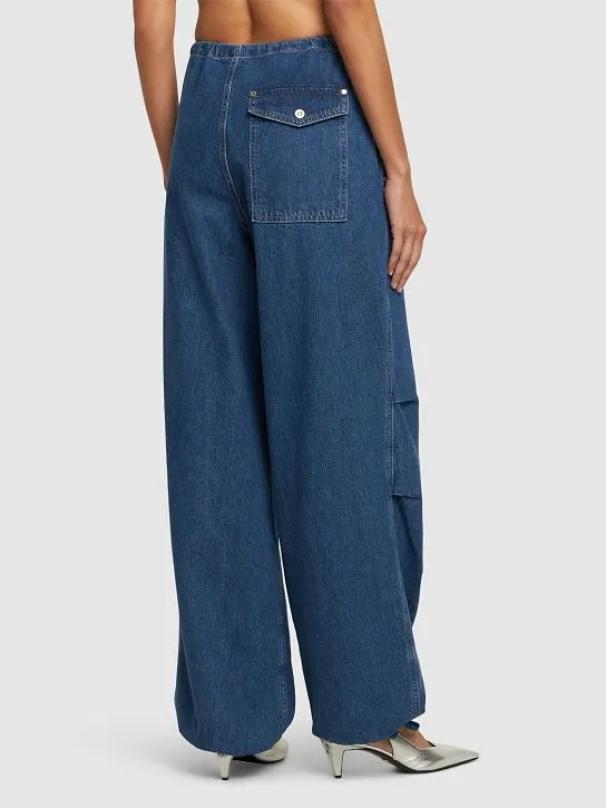 Wide-Leg Denim Trousers
