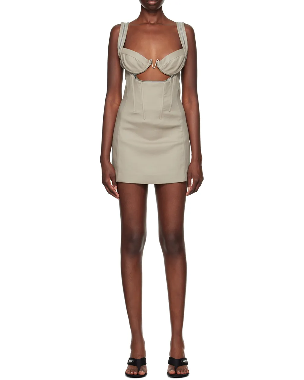 Zip-Detail Cut-Out Minidress