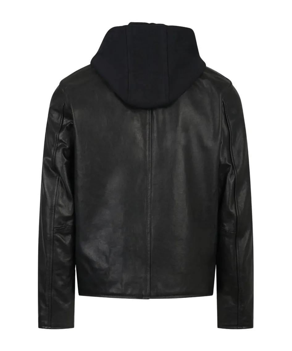 Long-Sleeved Leather Jacket