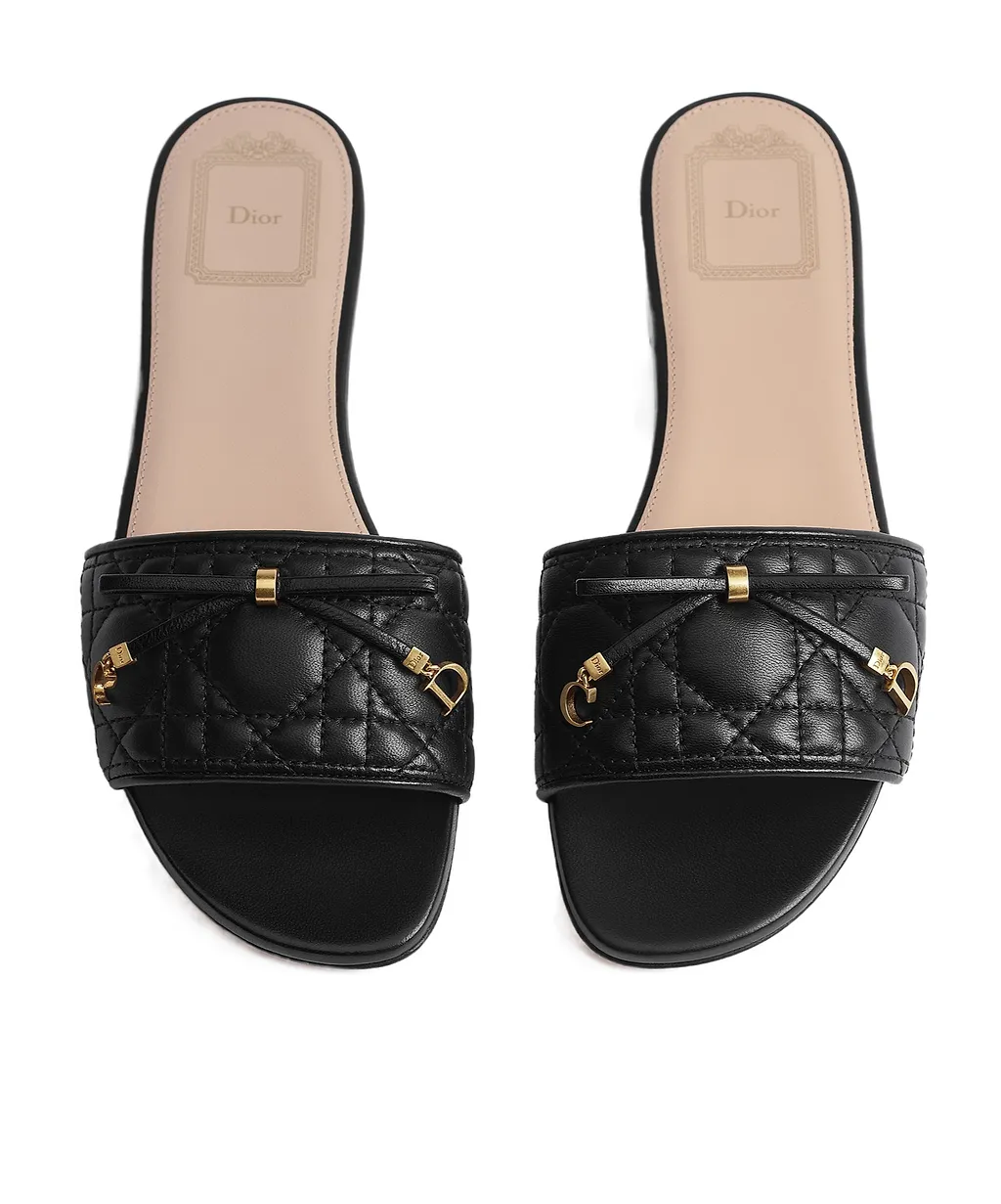 Dior Quilted Slide Flat Sandals
