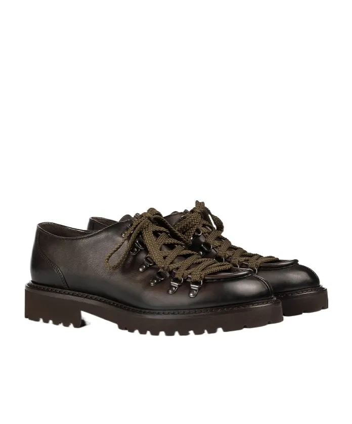 Doucal's Round Toe Lace-Up Shoes
