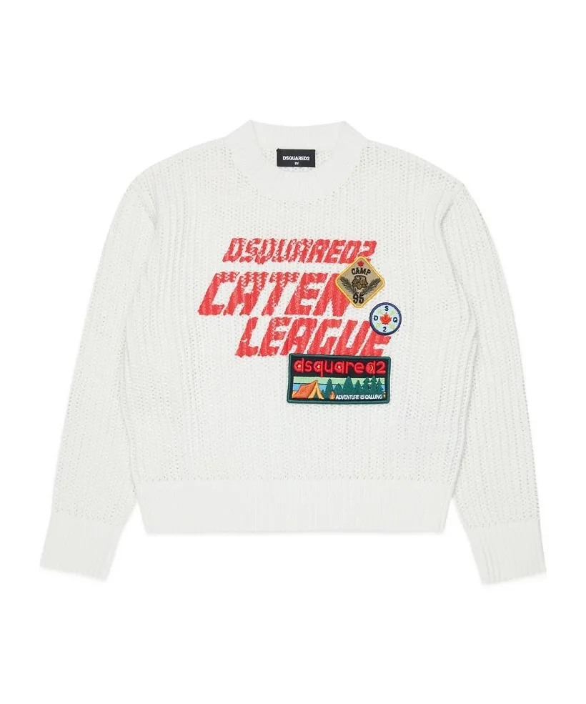 Dsquared2 Kids Logo Patch Ribbed-Knit Jumper