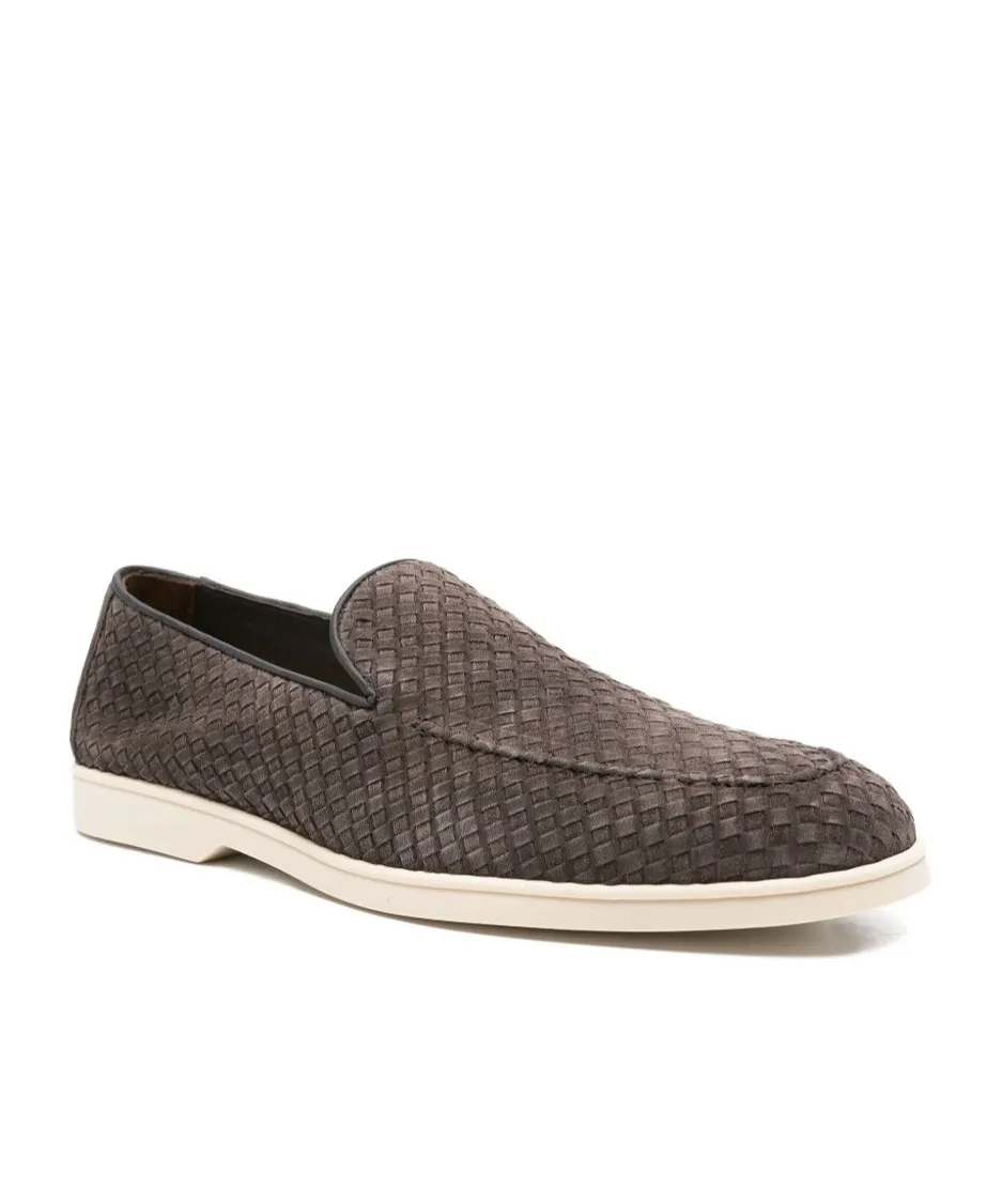 Woven Suede Loafers
