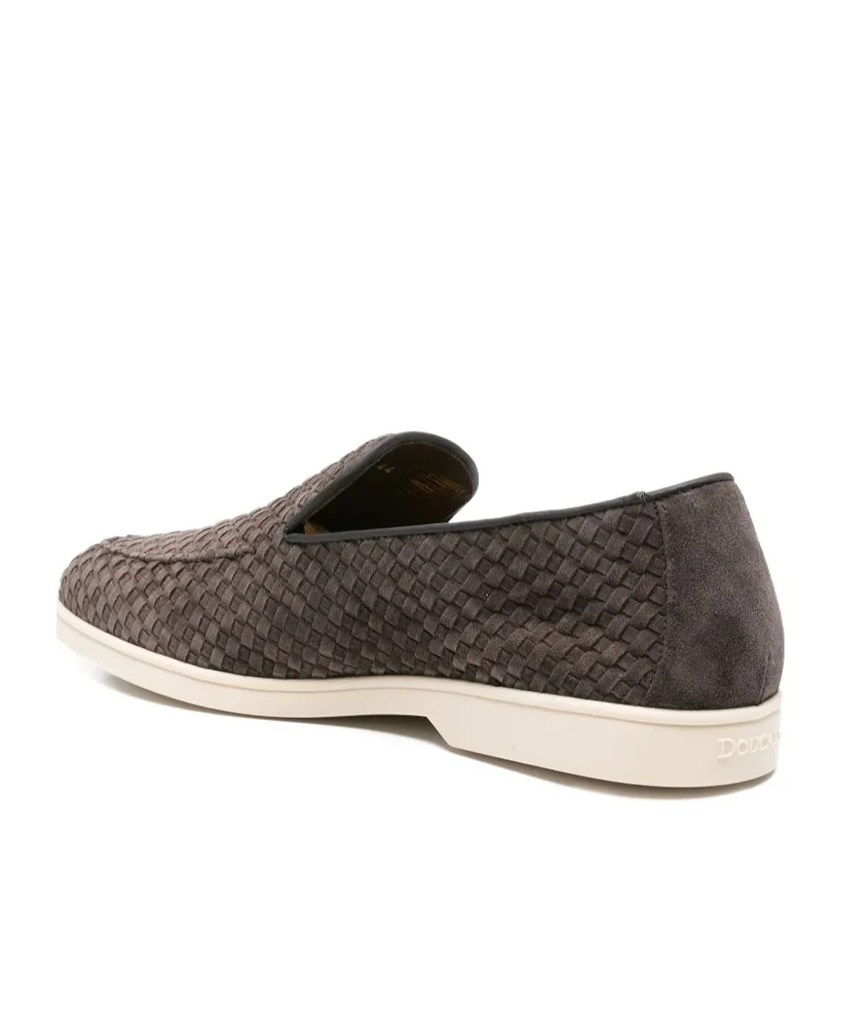 Woven Suede Loafers