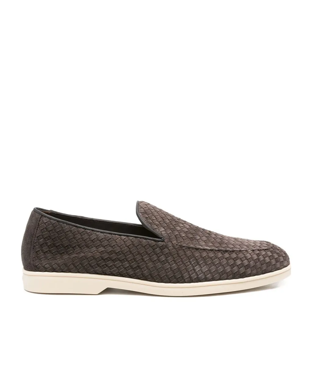 Woven Suede Loafers