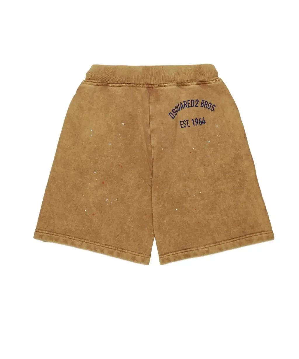 Dsquared2 Kids Sprayed Effect Drawstring Shorts