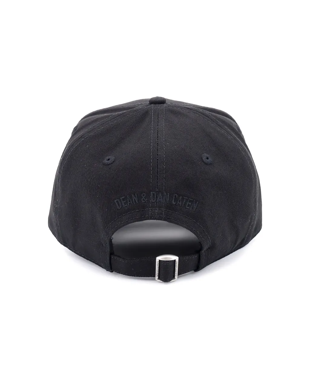 Dsquared2 Logo-Embroidered Curved Peak Distressed Baseball Cap