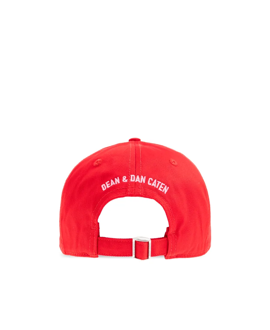 Dsquared2 Logo-Embroidered Curved Peak Distressed Baseball Cap