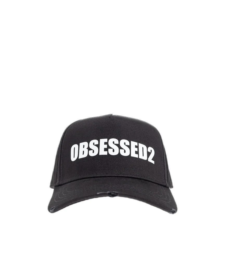 Dsquared2 Logo Printed Distressed Baseball Cap