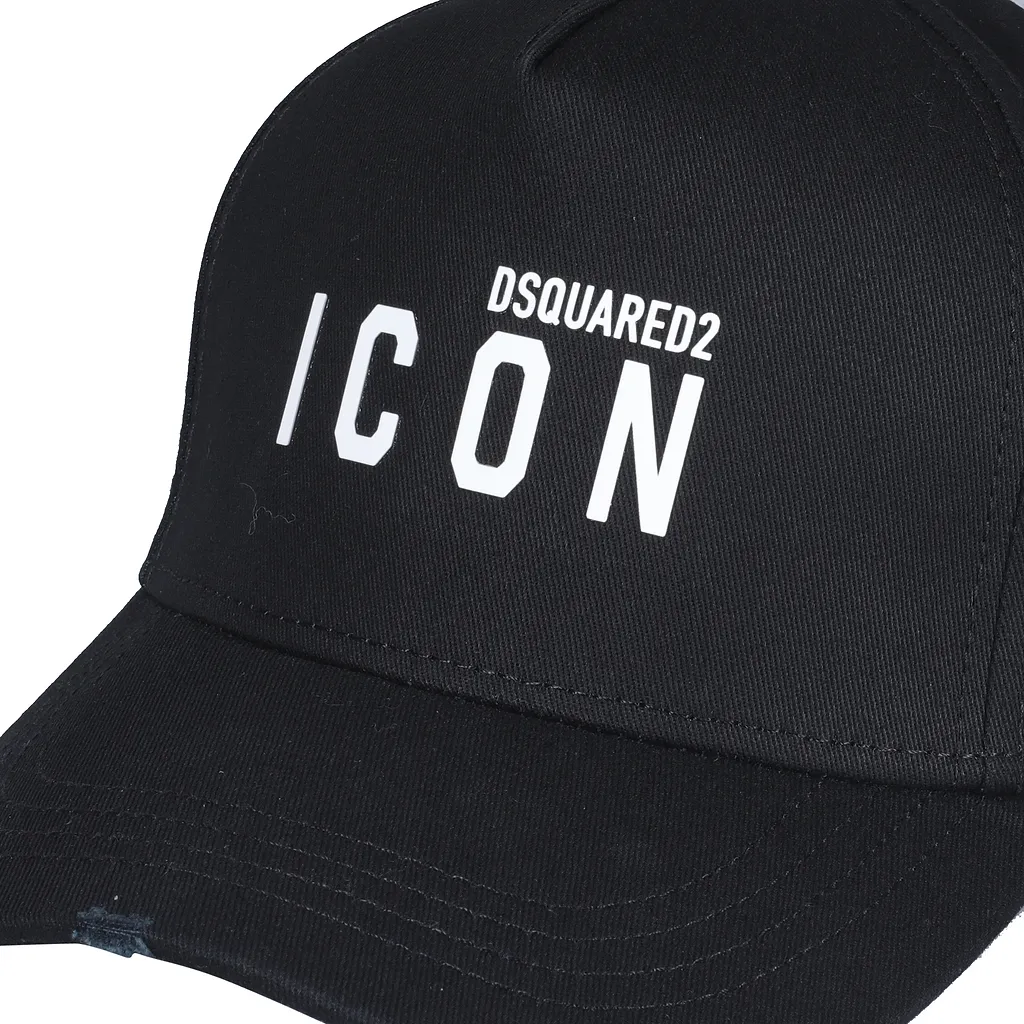 Dsquared2 Logo Printed Distressed Baseball Cap