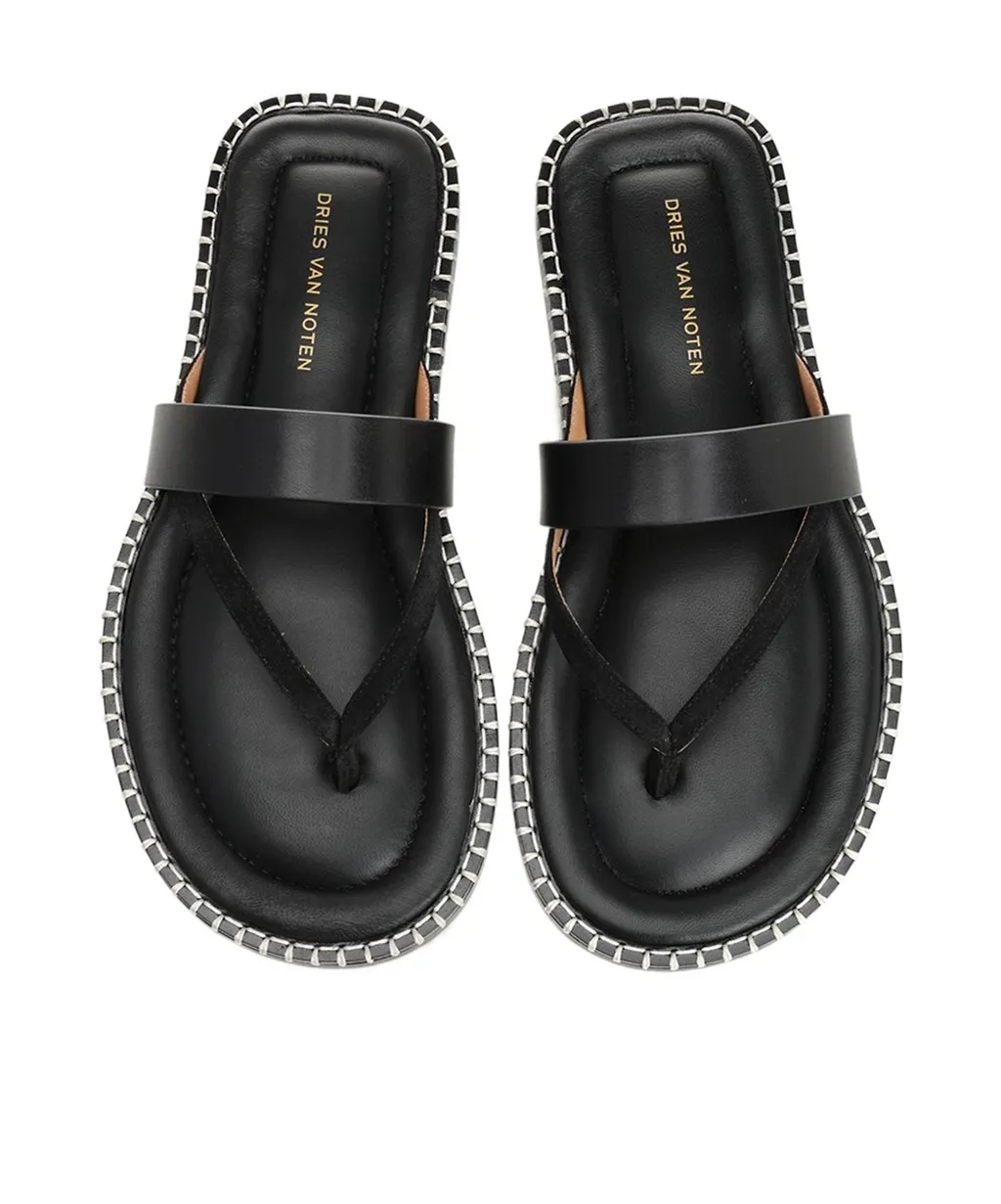 Dries Van Noten Contrast-Stitch Flip-Flops