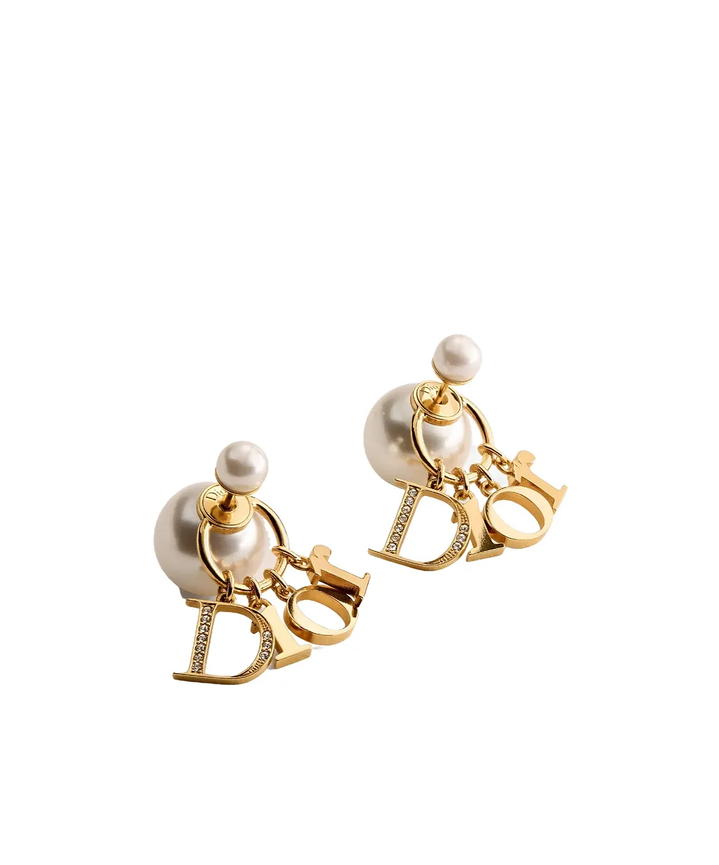 Dior Logo Charm Stud Earrings