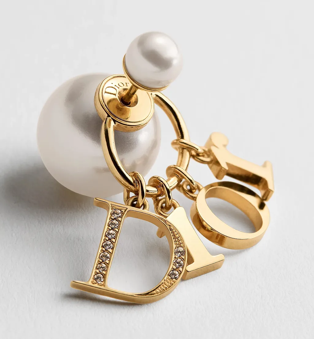 Dior Logo Charm Stud Earrings
