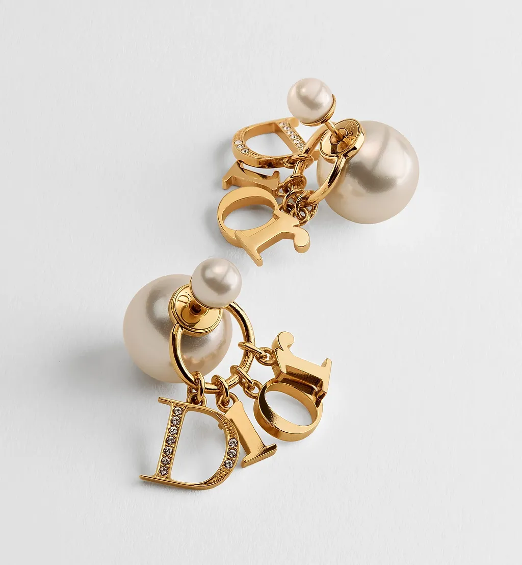 Dior Logo Charm Stud Earrings