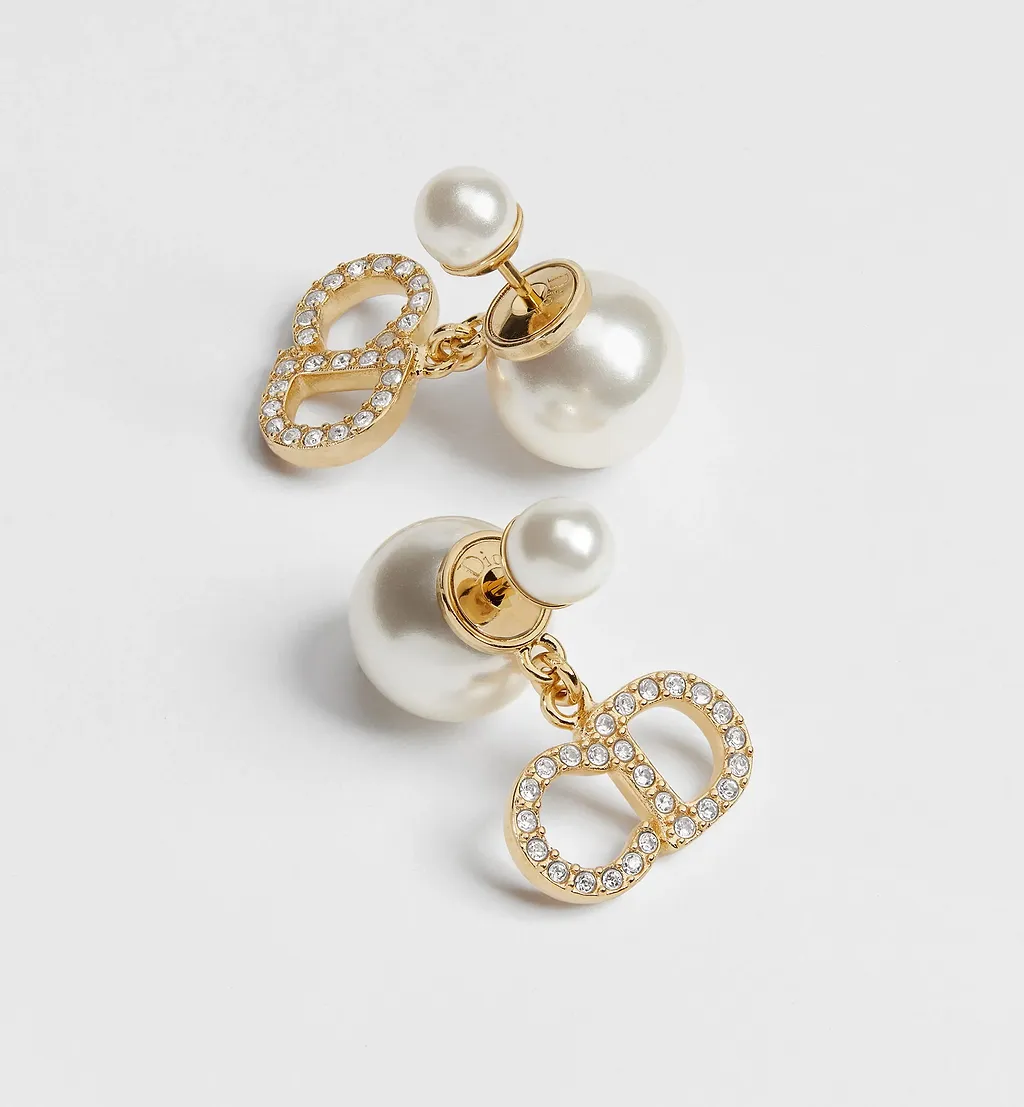 Dior Cd Pearl Logo Earrings