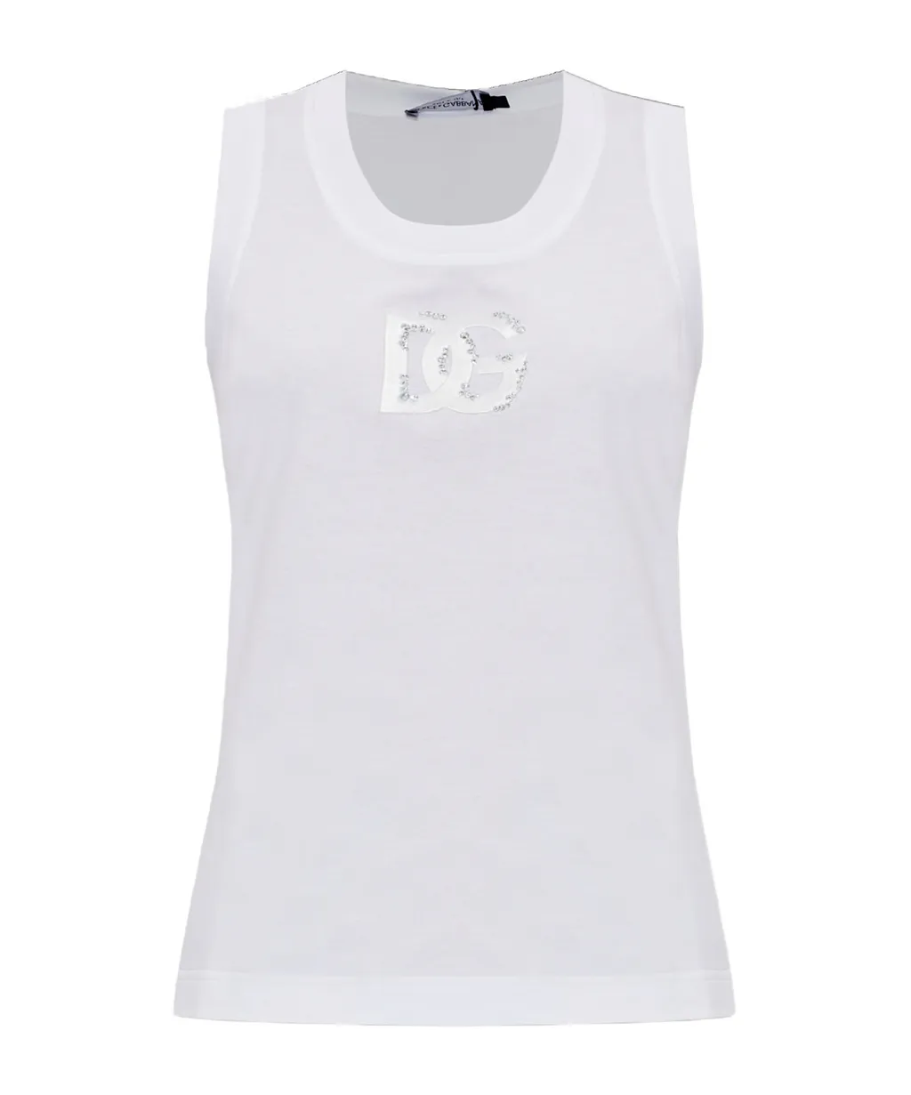 Dolce & Gabbana Logo Embellished Tank Top