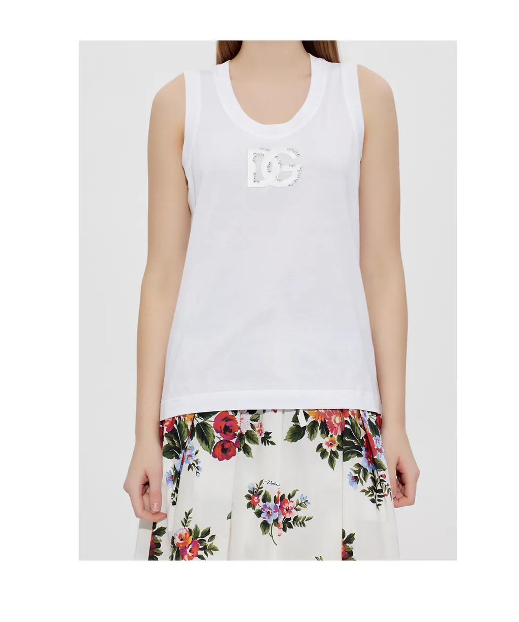 Dolce & Gabbana Logo Embellished Tank Top