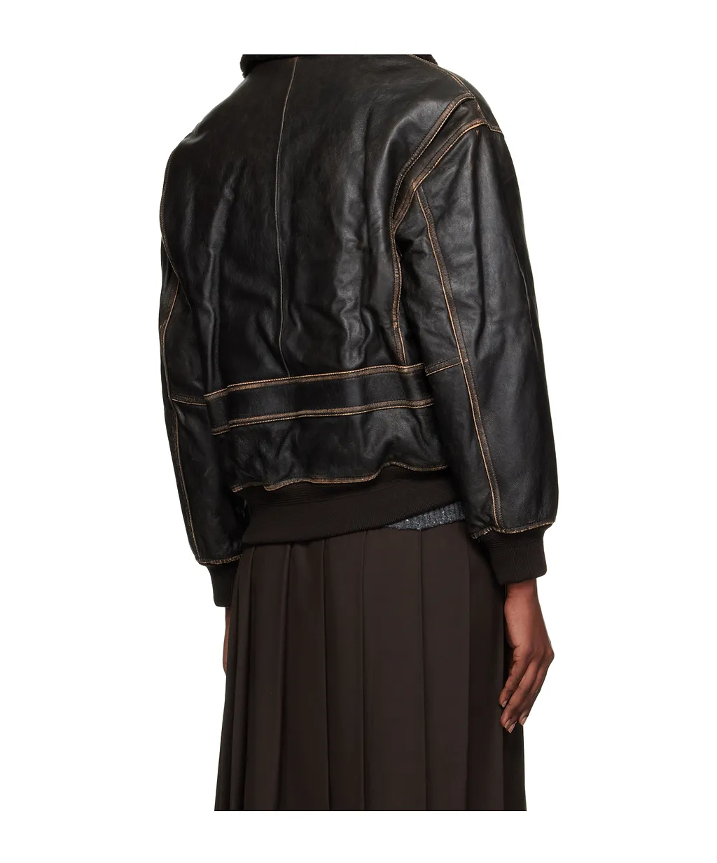Dunst Shearling Collar Leather Jacket