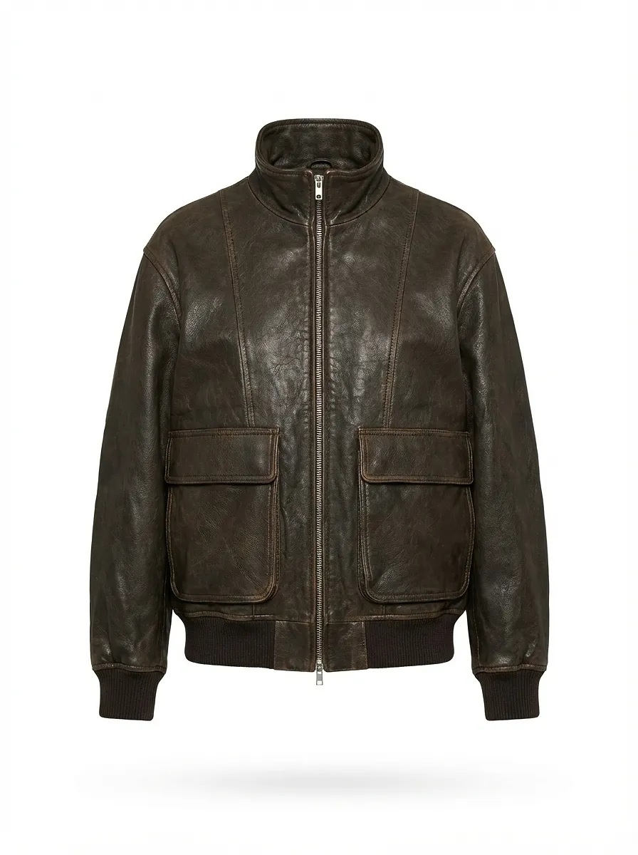 Dunst Distressed Leather Jacket