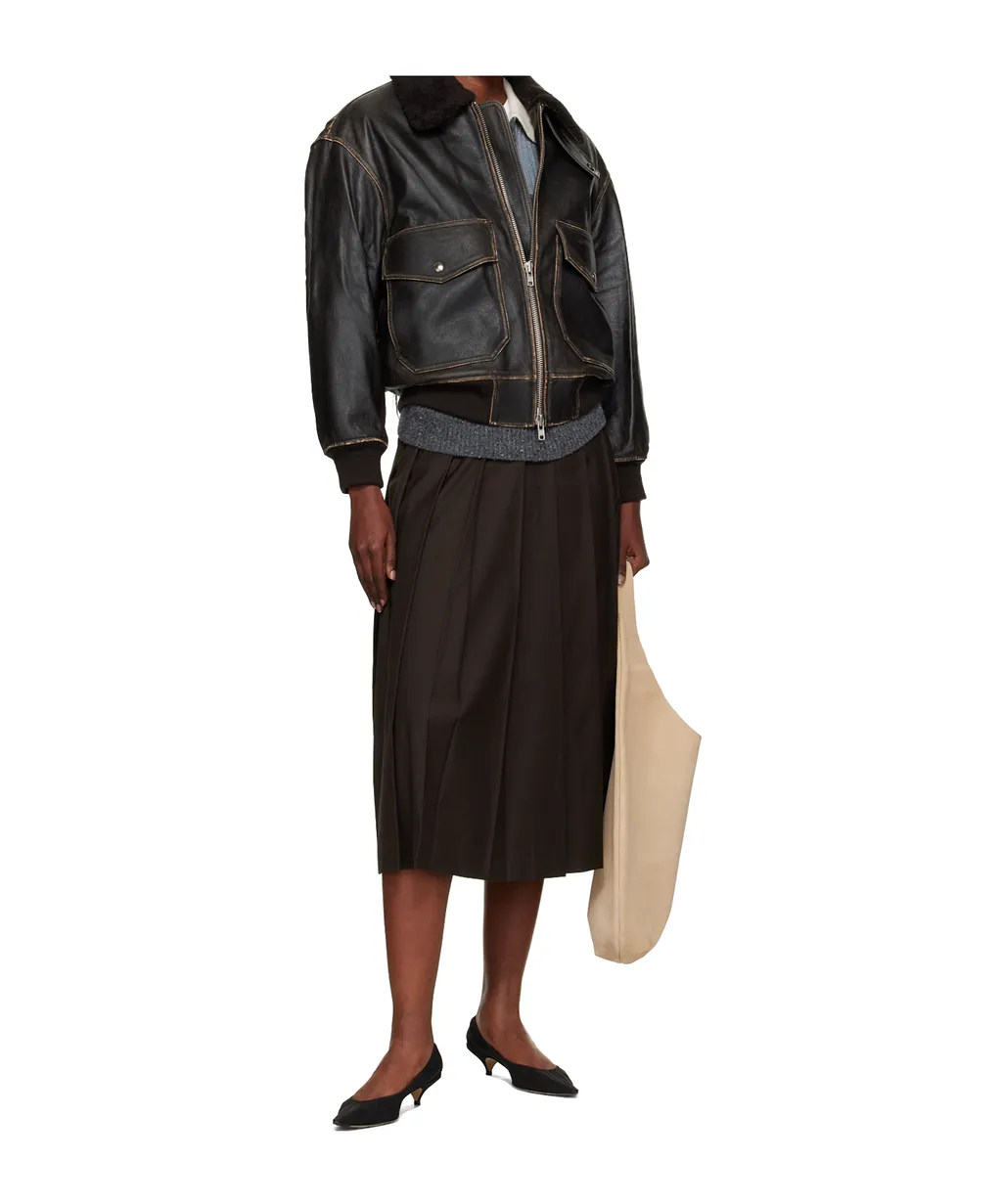 Dunst Shearling Collar Leather Jacket