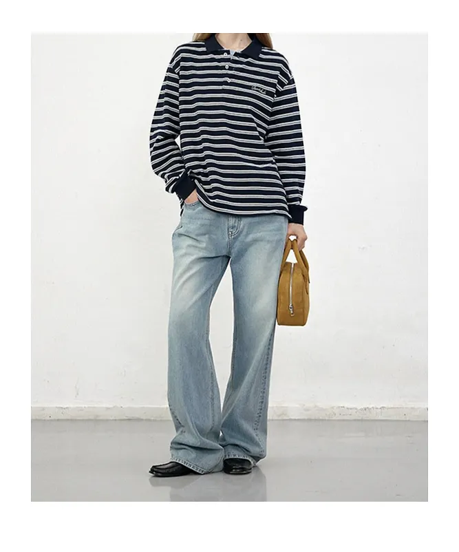 Dunst Striped Collared Polo Shirt