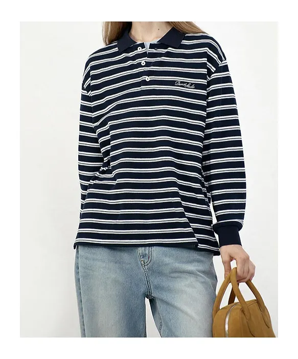 Dunst Striped Collared Polo Shirt