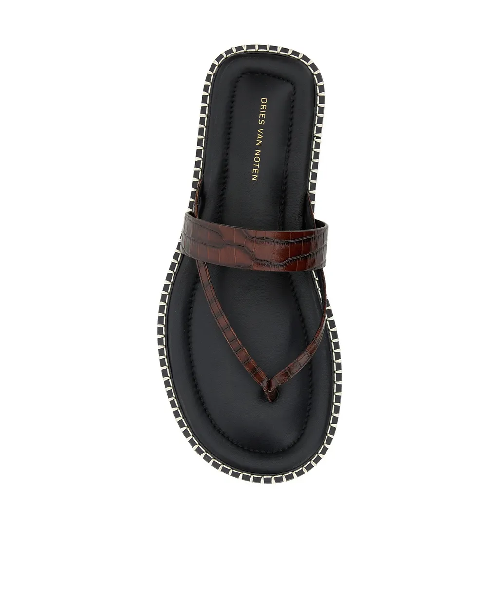 Dries Van Noten Embossed Thong Flip-Flops