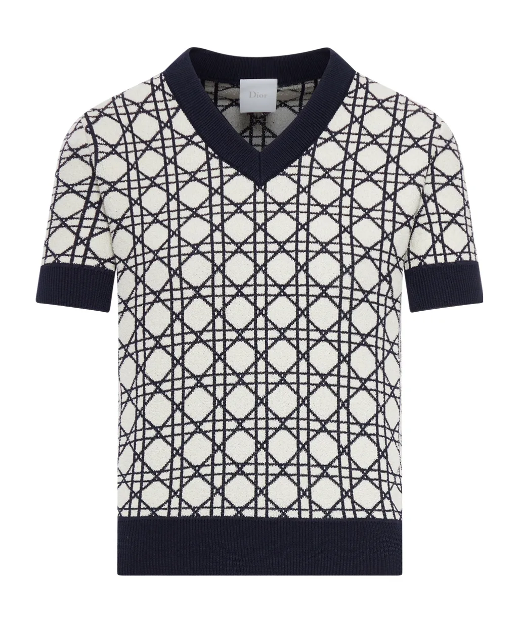Macrocannage Short-Sleeved Sweater