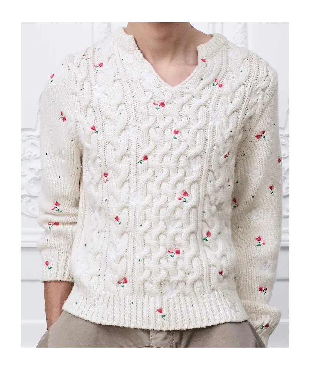 Sweater With Floral Embroidery