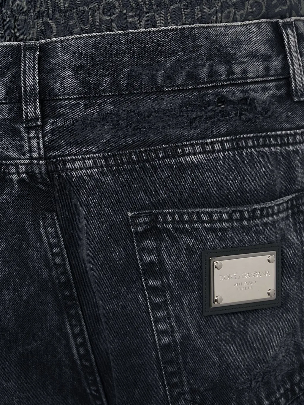 Dolce & Gabbana Fabricated Layered Denim Pants