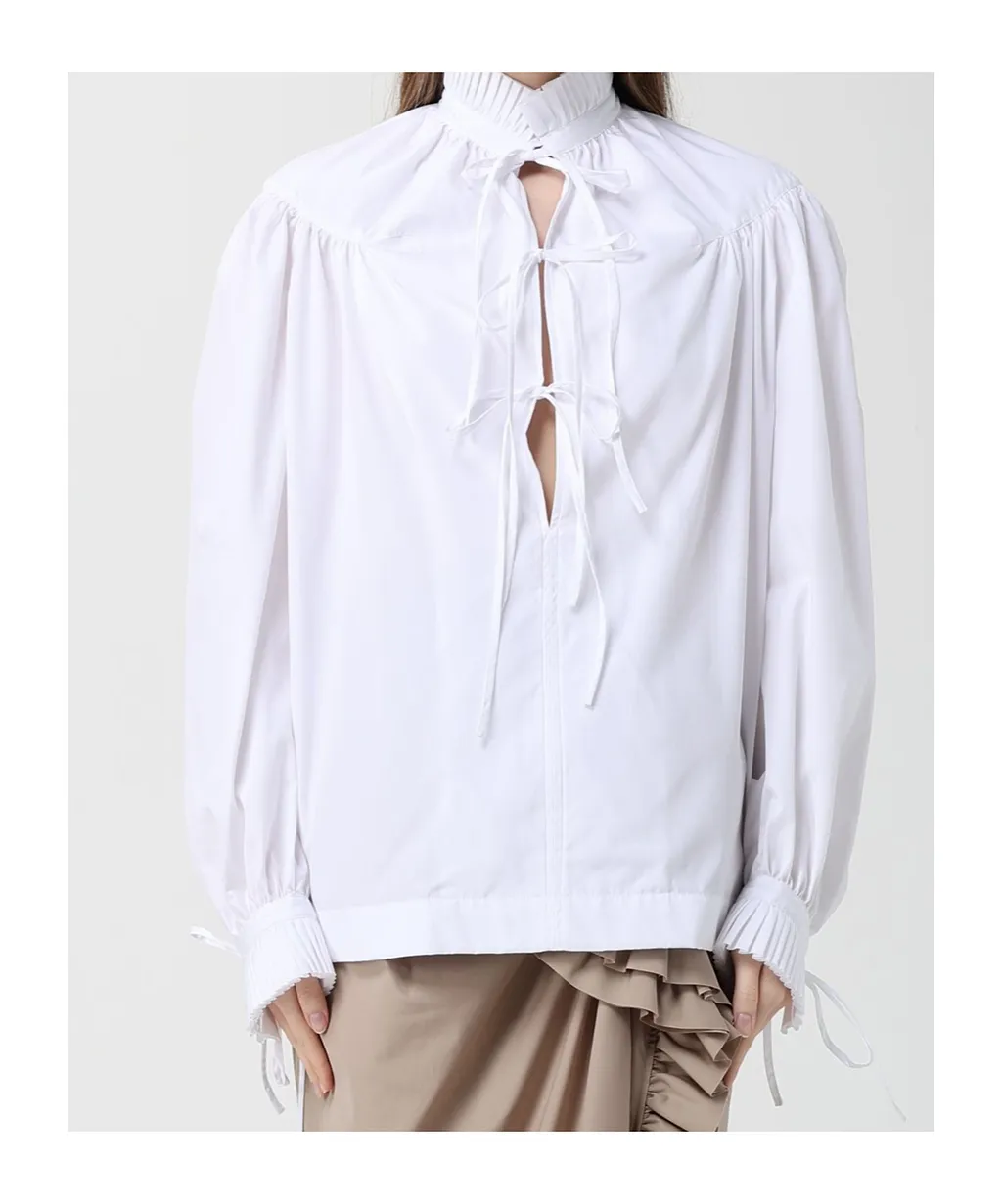Tie-Up Ruffled Shirt