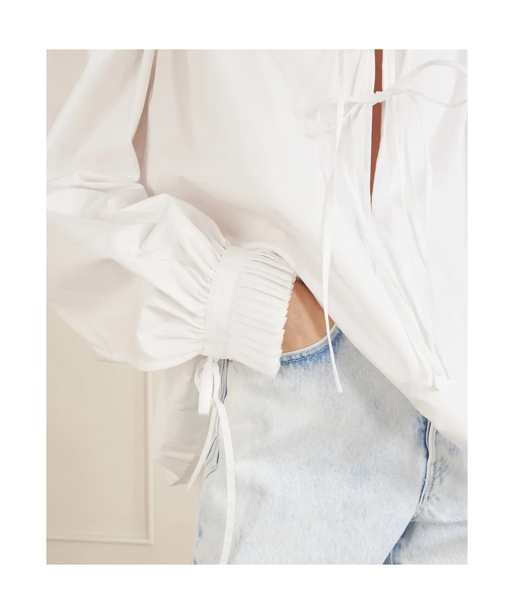 Tie-Up Ruffled Shirt