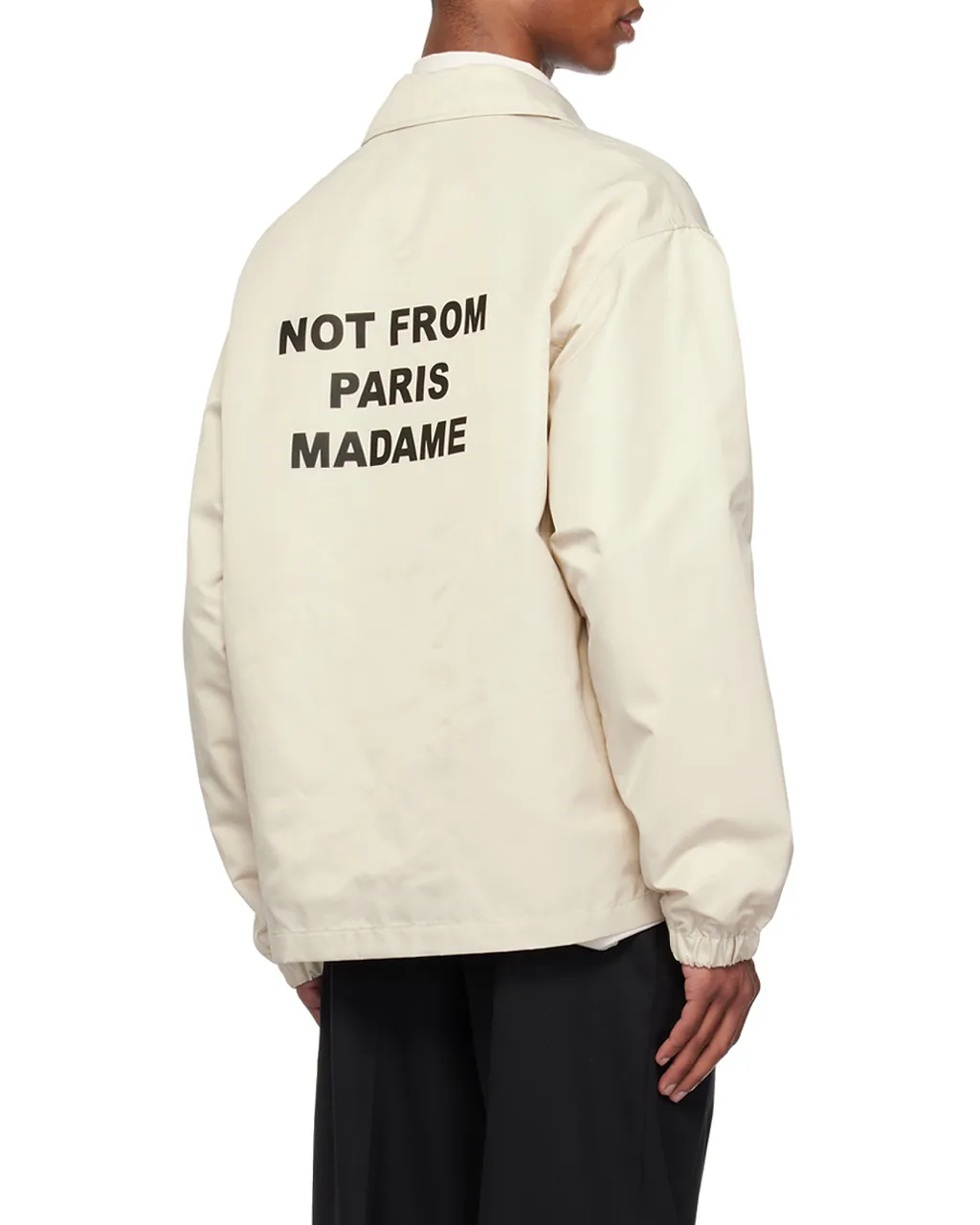DrÔLe De Monsieur La Vest Slogan Lightweight Button-Up Jacket