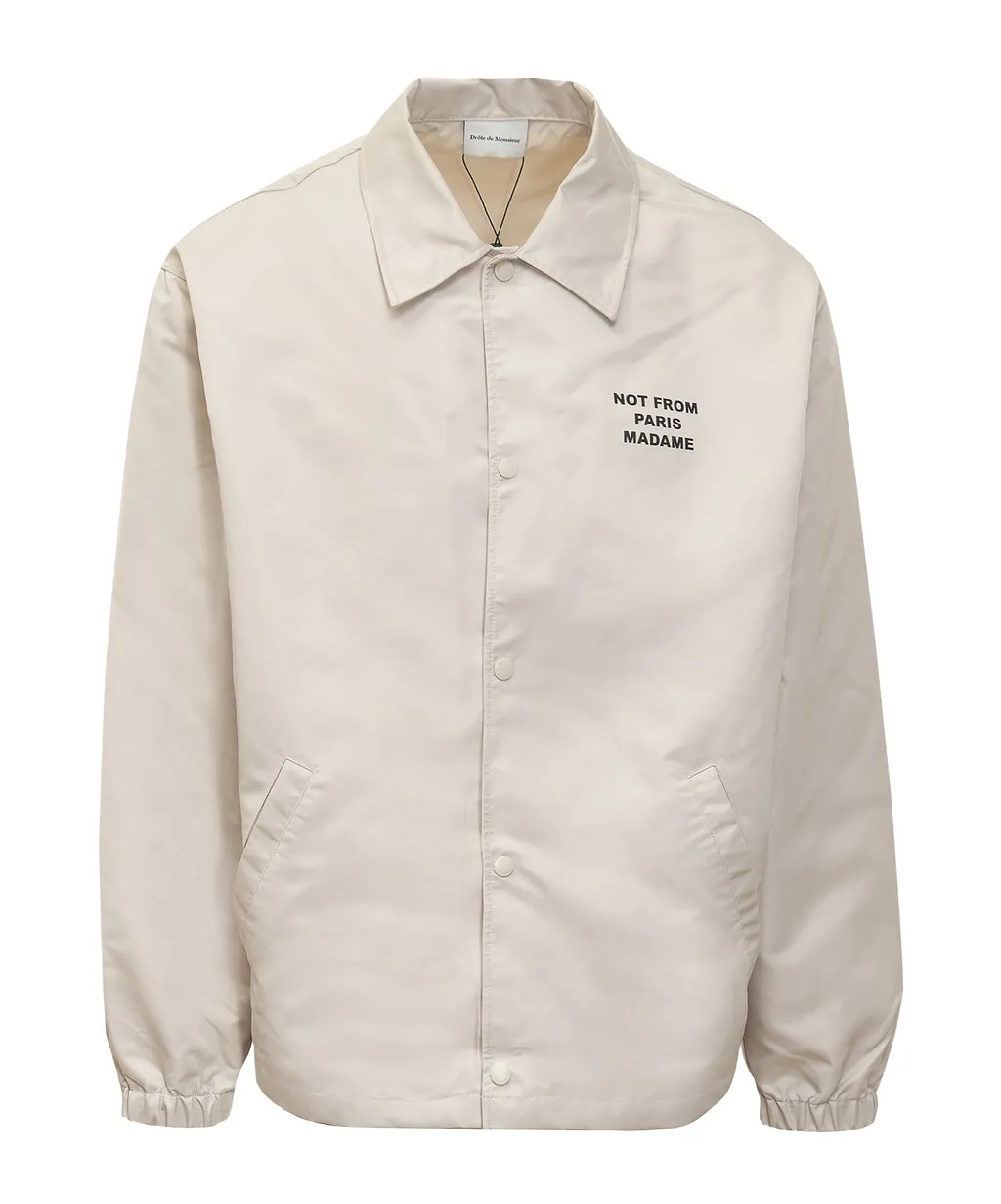 DrÔLe De Monsieur La Vest Slogan Lightweight Button-Up Jacket