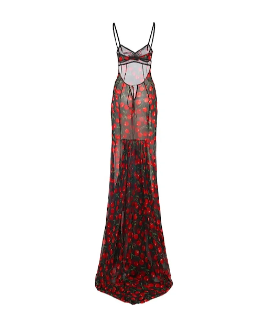 Cherry Print Long Dress