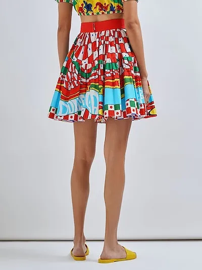 Carretto Printed Miniskirt