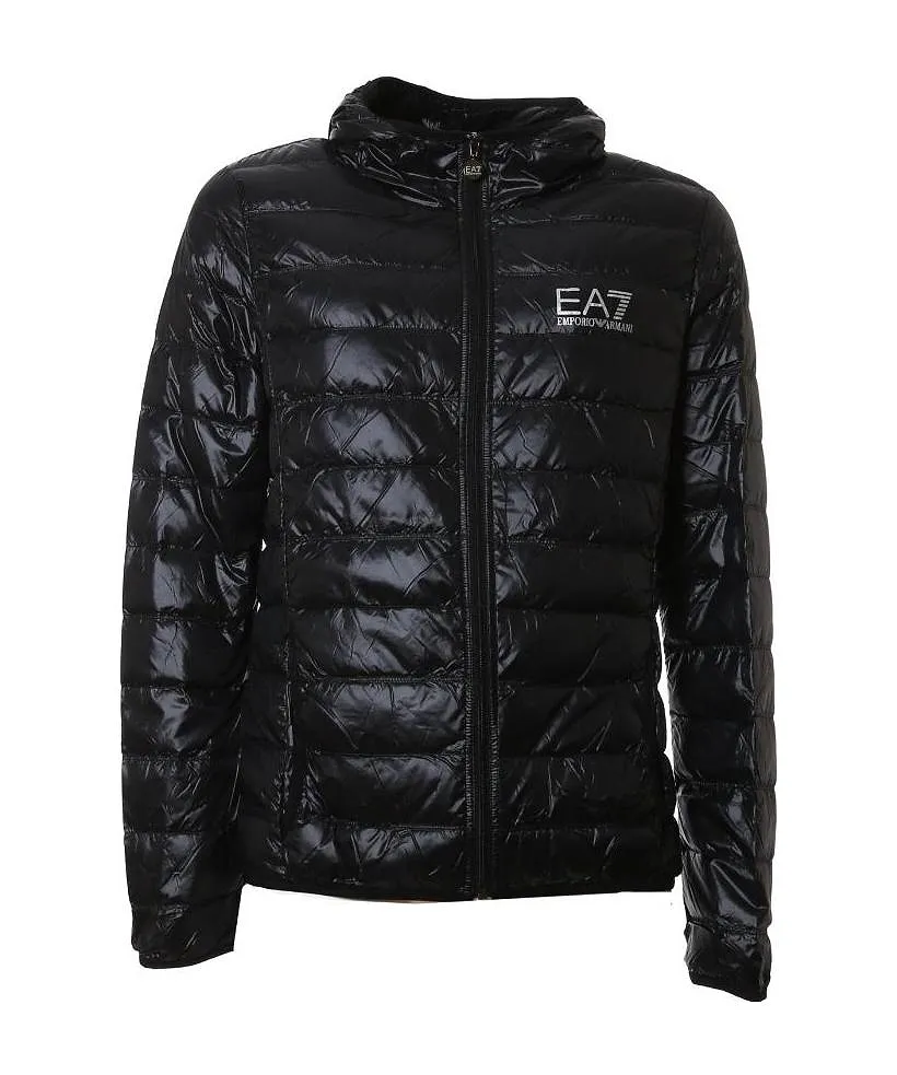 Ea7 Emporio Armani Logo Printed Quilted Down Jacket