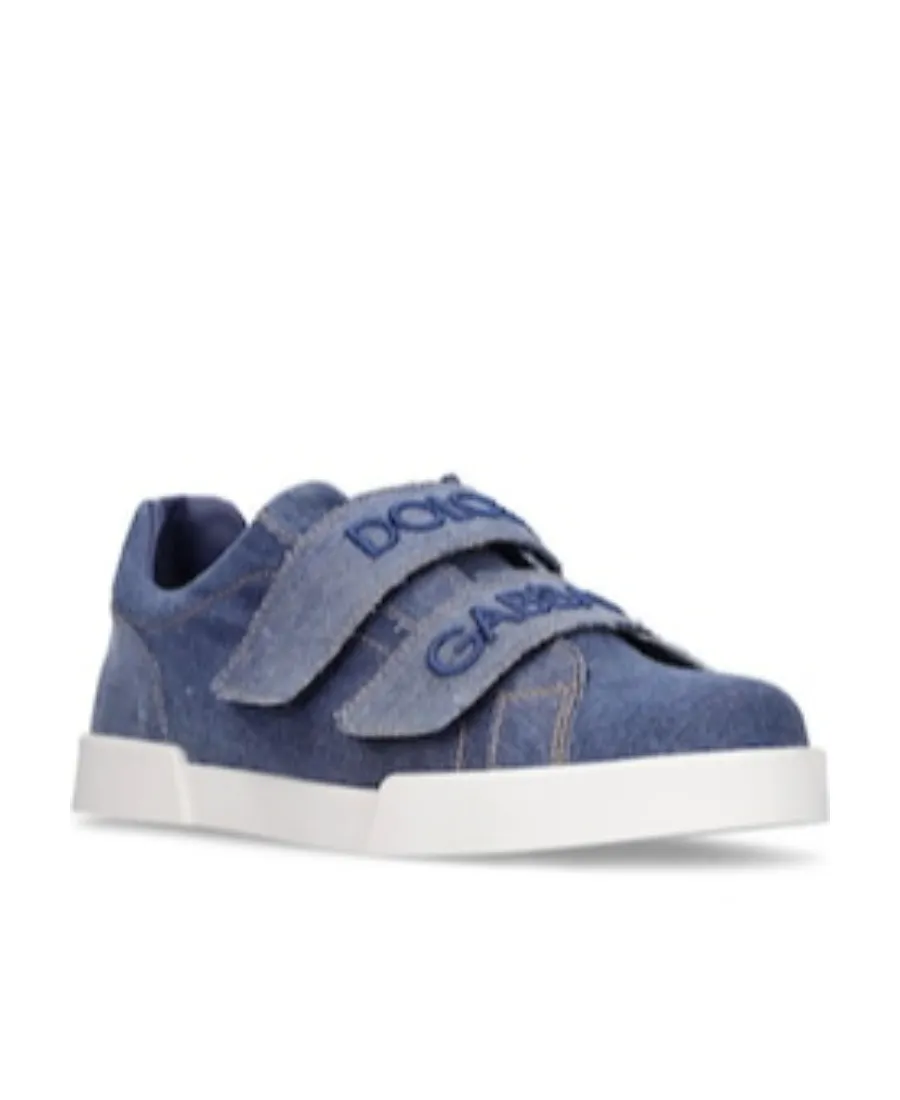 Logo Spliced Denim Sneakers
