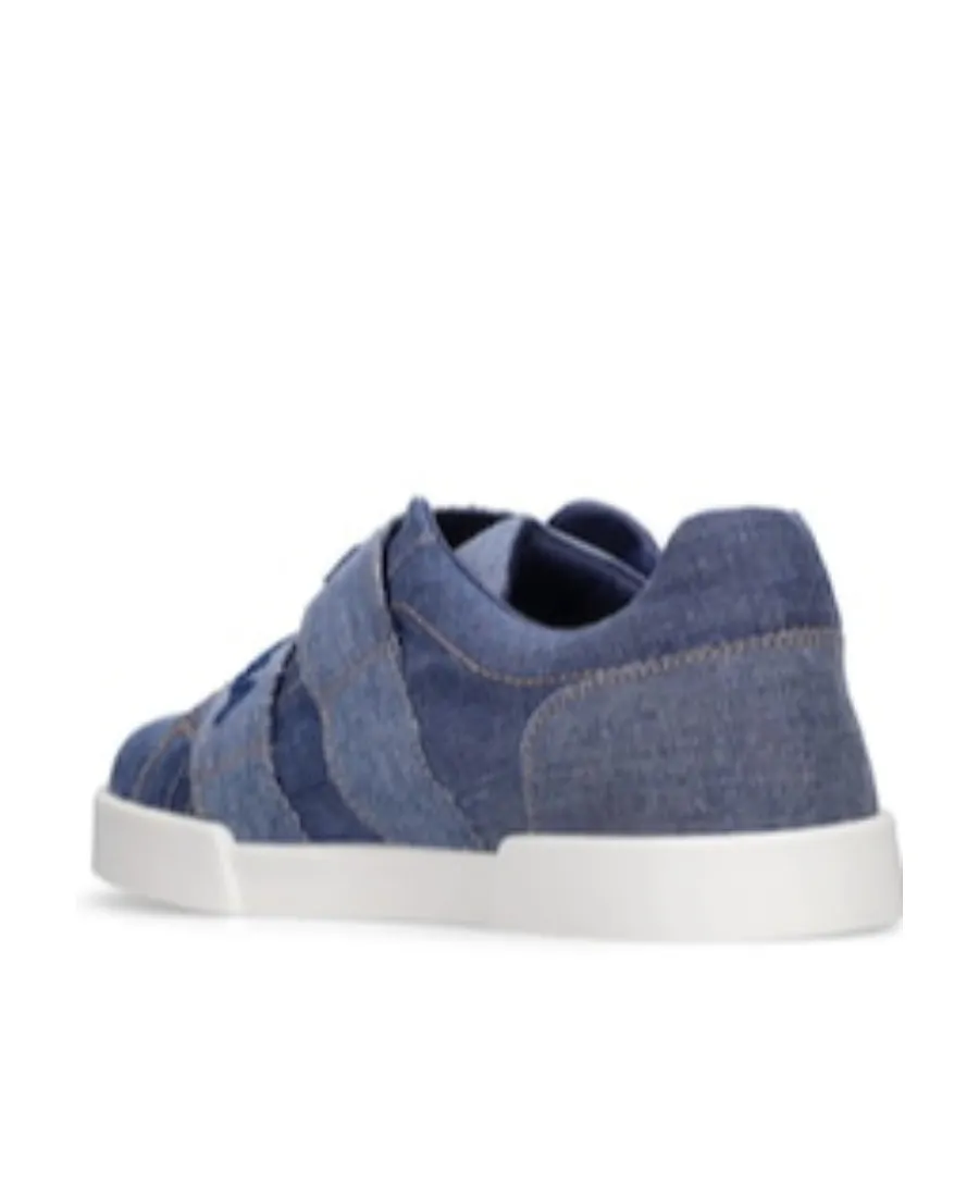 Logo Spliced Denim Sneakers