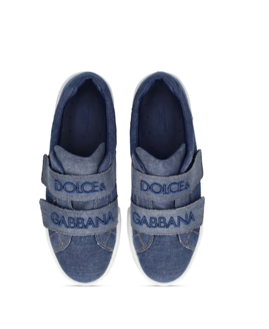 Logo Spliced Denim Sneakers
