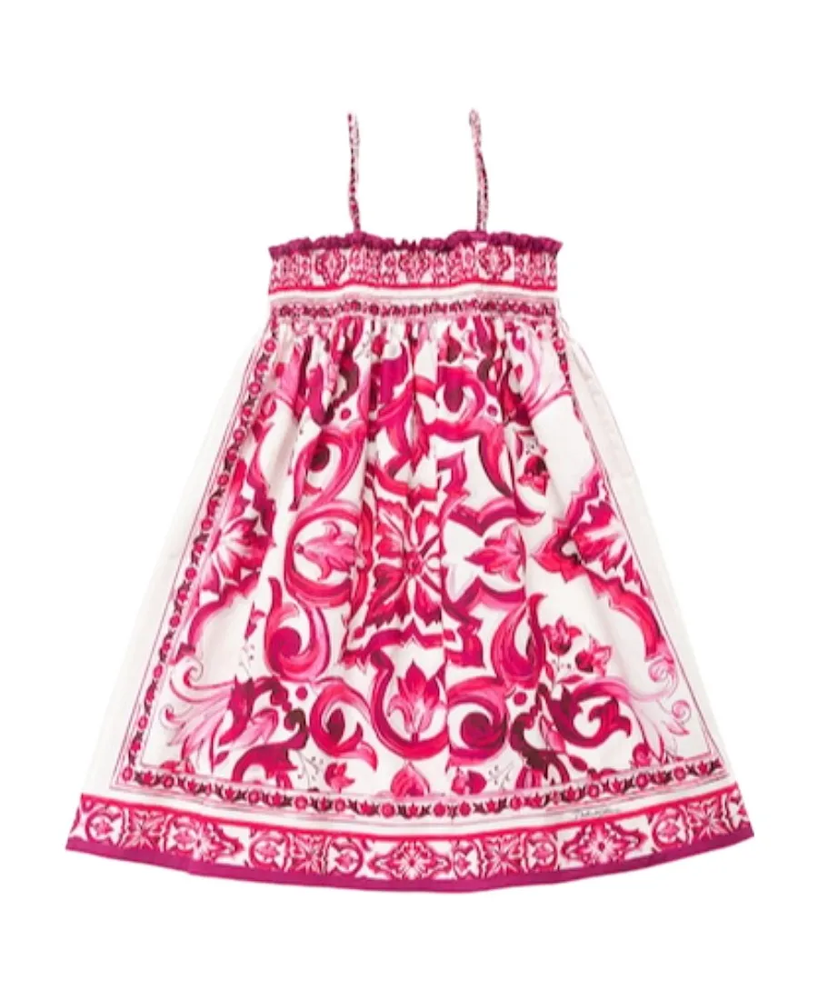 Majolica Printed Cotton Poplin Dress