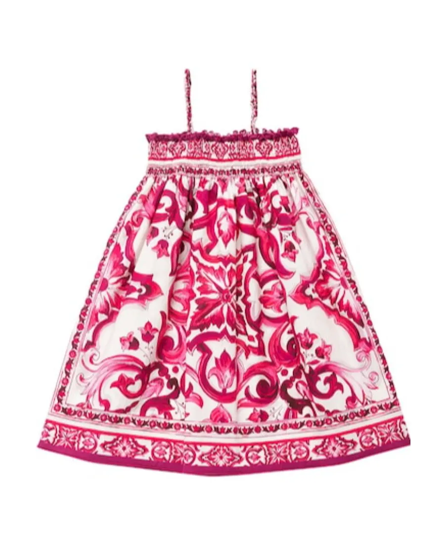 Majolica Printed Cotton Poplin Dress