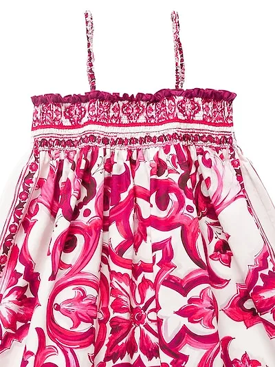 Majolica Printed Cotton Poplin Dress
