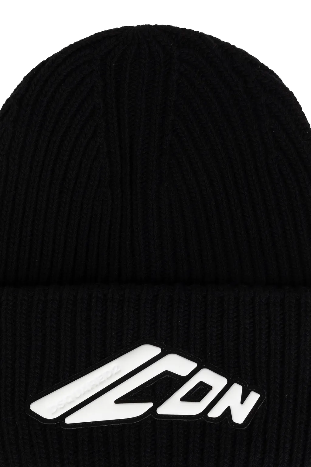 Dsquared2 Icon Appliqué Turn-Up Hem Knitted Beanie