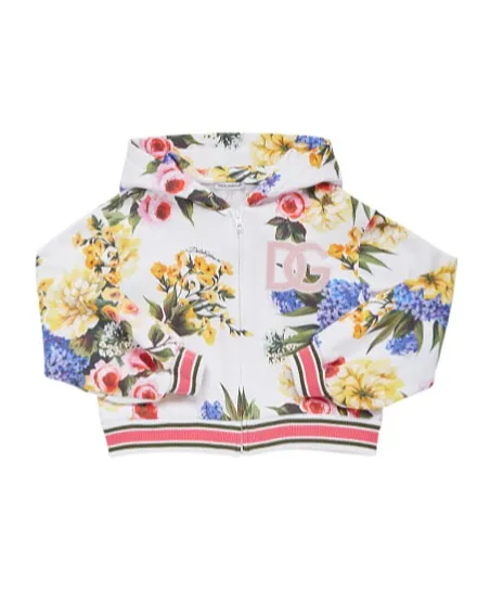 Printed Zipper Hooded Sweater