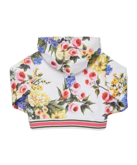 Printed Zipper Hooded Sweater
