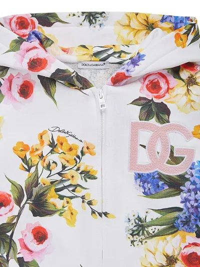 Printed Zipper Hooded Sweater