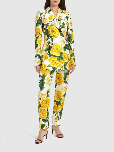 Rose Printed Suit Coat